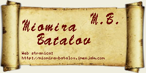 Miomira Batalov vizit kartica